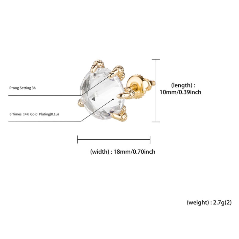Moissanite Hip Hop Dragon Claw Earrings