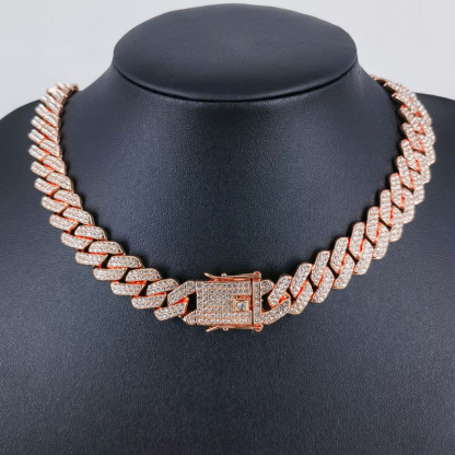 12/14/20mm Moissanite Diamond Prong Cuban Chain