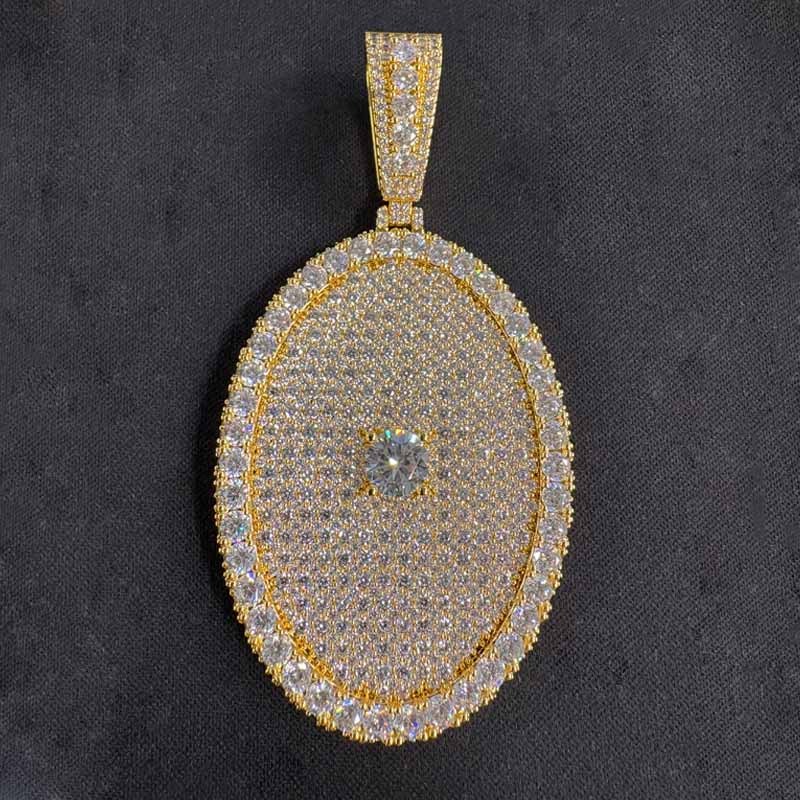 Custom Oval a Half Carat Center Stone Moissanite Setting Pendant