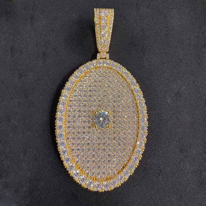 Custom Oval a Half Carat Center Stone Moissanite Setting Pendant