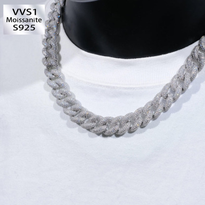 12mm Moissanite Bubble Micro inlay Cuban Chain