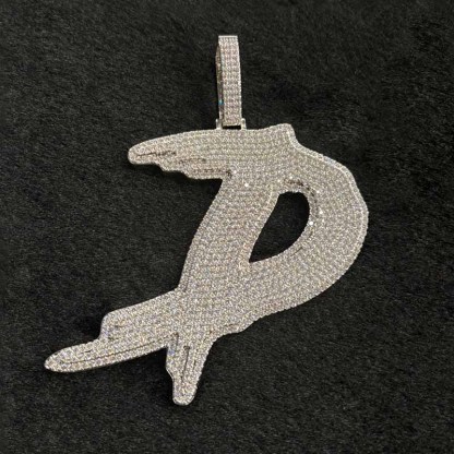 Moissanite Artistic Font Letter D Pendant