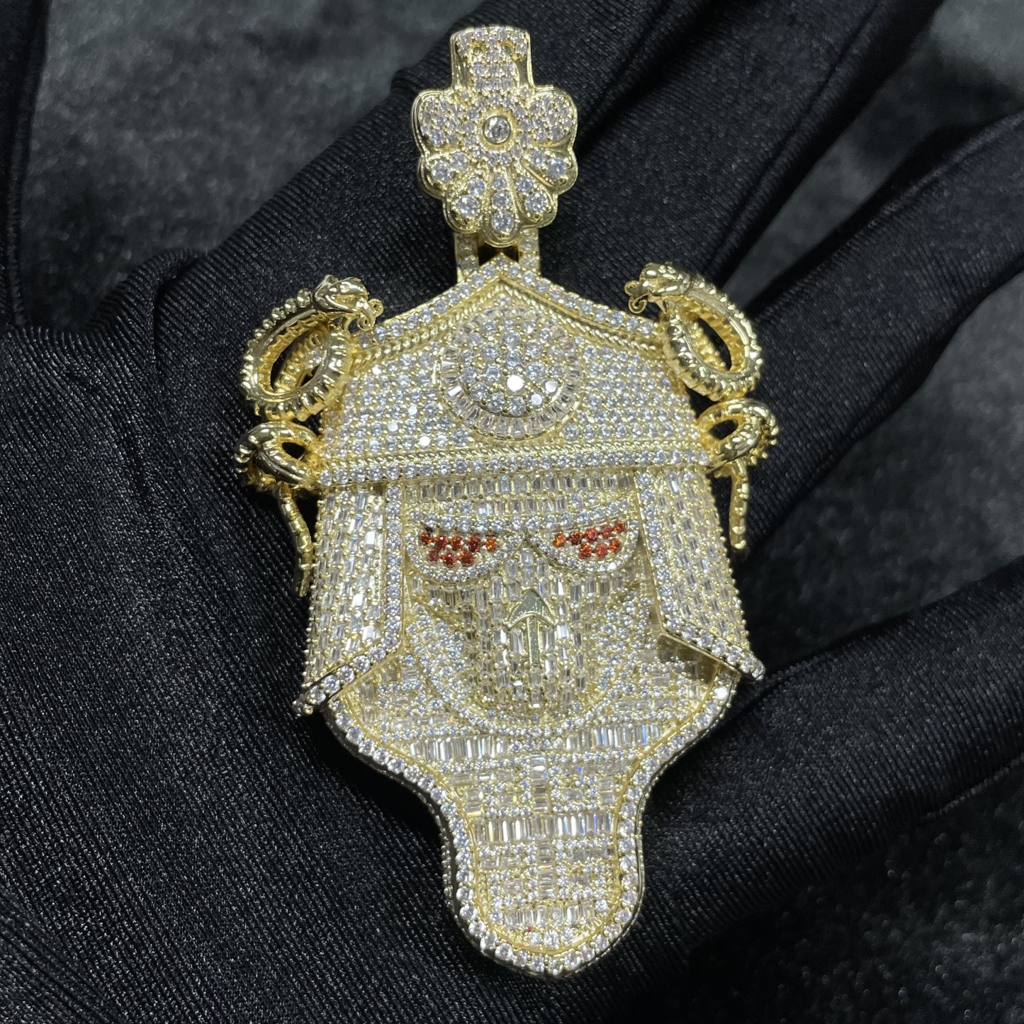 S925 Moissanite Conqueror Mask Pendant