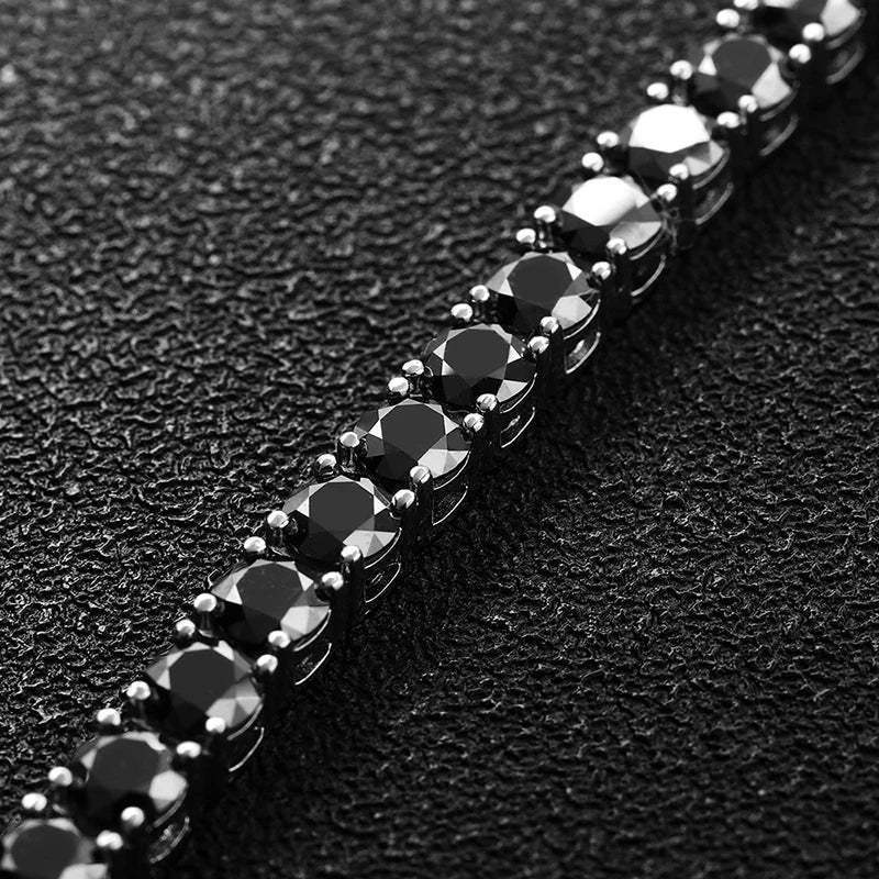 4mm Moissanite Rare Black Tennis Bracelet