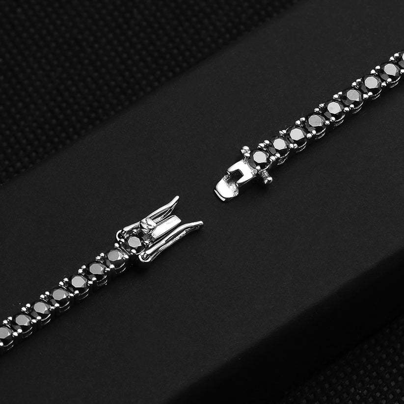 4mm Moissanite Rare Black Tennis Bracelet