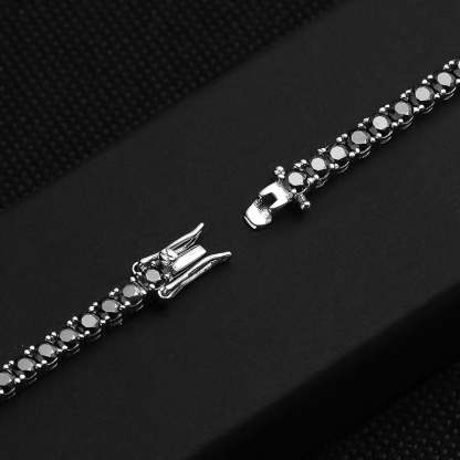 4mm Moissanite Rare Black Tennis Bracelet