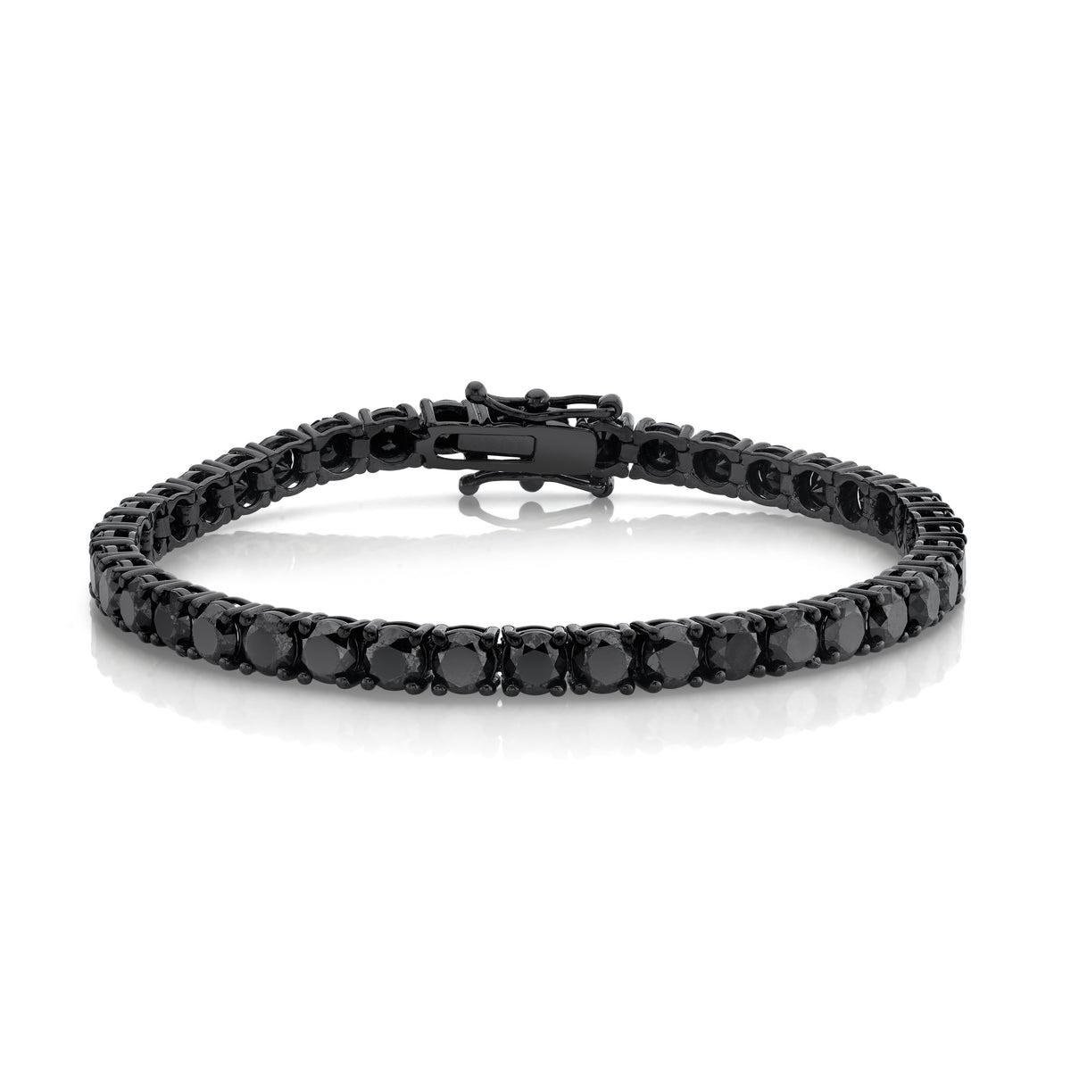5mm Black Moissanite Tennis Bracelet in Black Gold