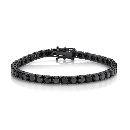 5mm Black Moissanite Tennis Bracelet in Black Gold