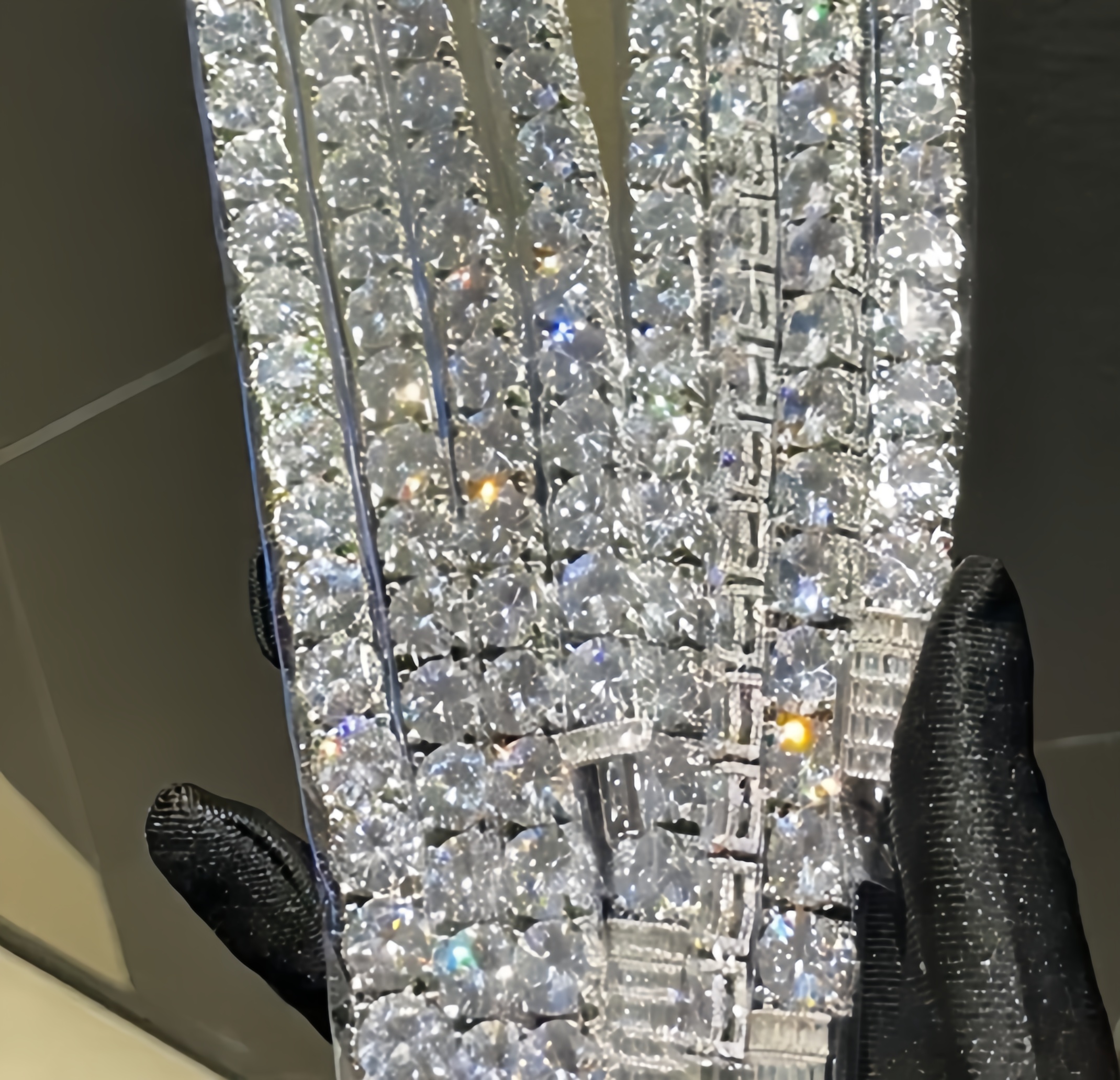 10mm Moissanite Side with Diamond Design Tennis Bracelet