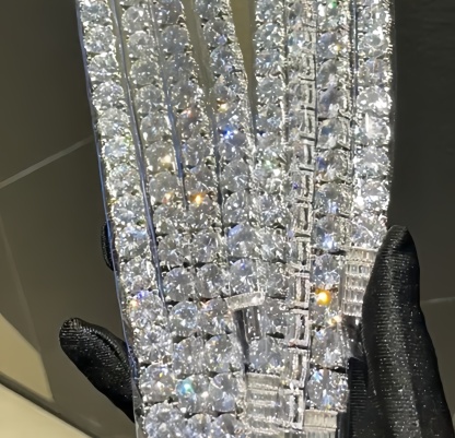 10mm Moissanite Side with Diamond Design Tennis Bracelet