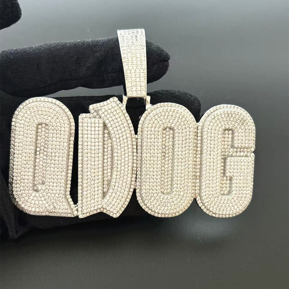 DIY Stitching Two-color Letter Moissanite Custom Pendant