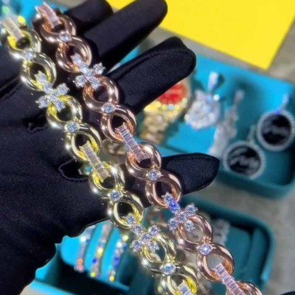 16mm Infinity Cross Shine Moissanite Chain