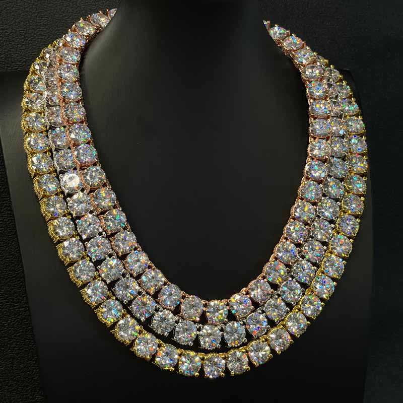 10mm Moissanite Side with Diamond Design Tennis Bracelet