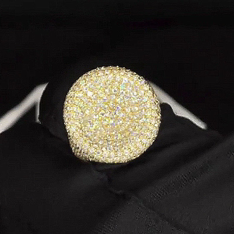 Moissanite Full of Diamond Round Ring