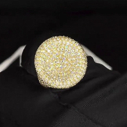 Moissanite Full of Diamond Round Ring