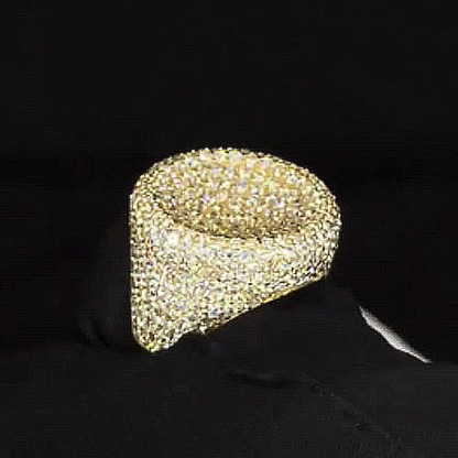 Moissanite Full of Diamond Round Ring