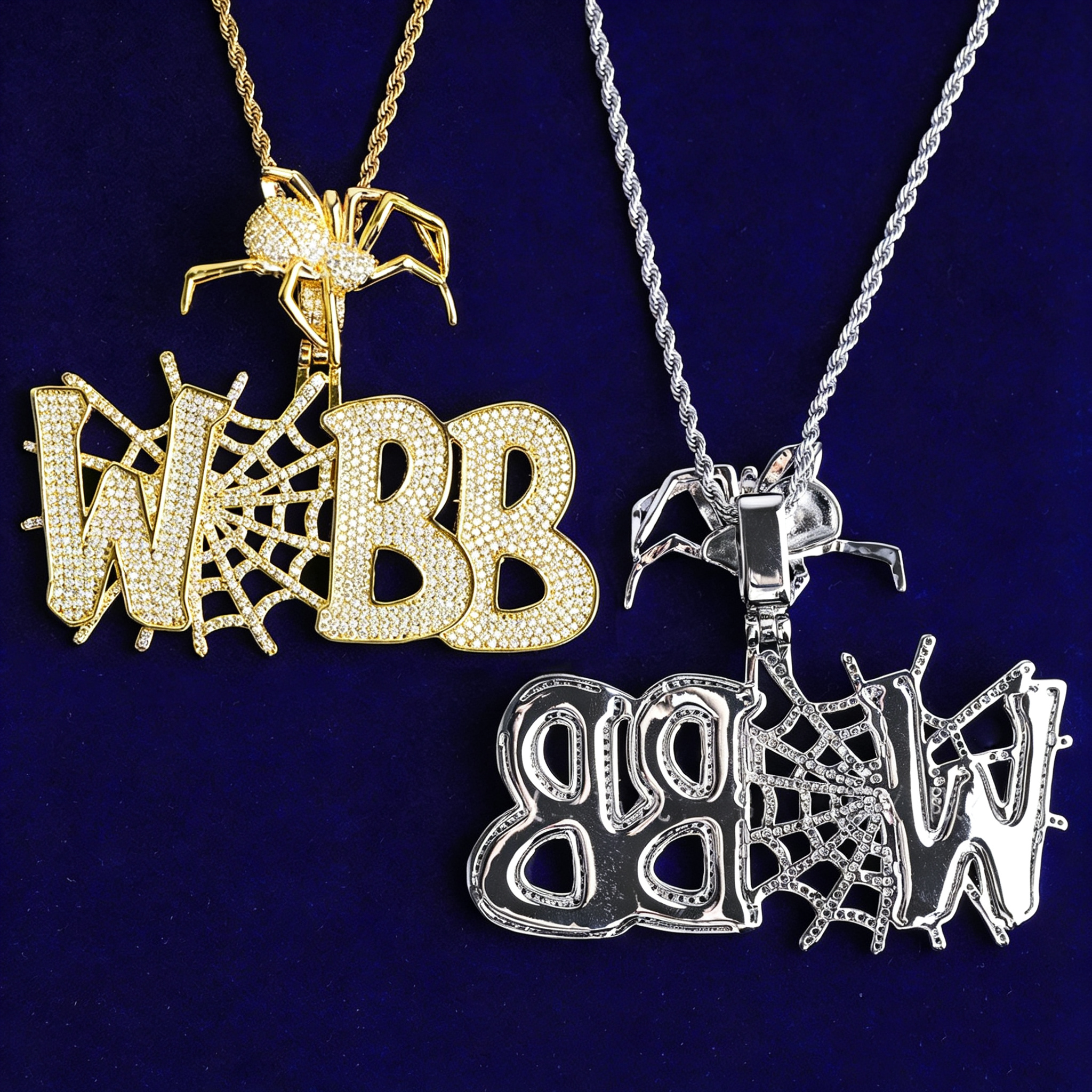 S925 Moissanite Creative Spider-Clasp Letter Pendant