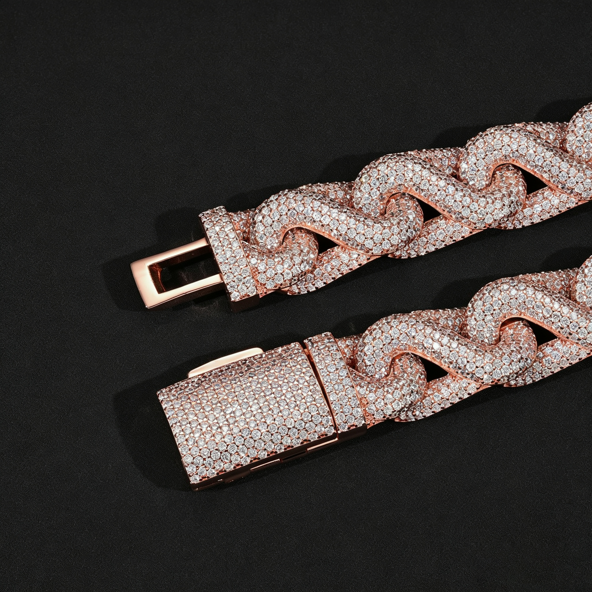 15mm S925 Moissanite Infinity  Figure-8 Cuban Chain