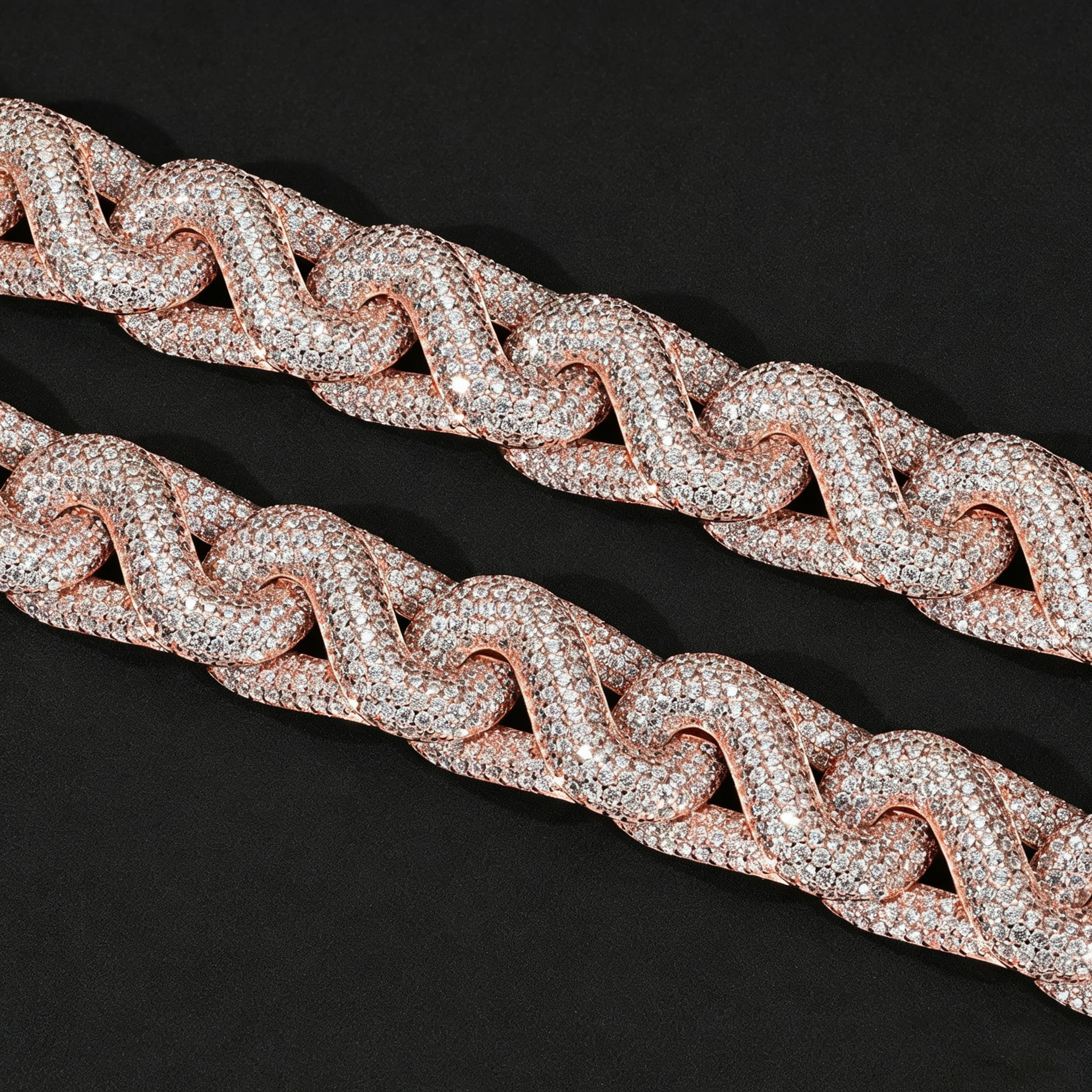 15mm S925 Moissanite Infinity  Figure-8 Cuban Chain