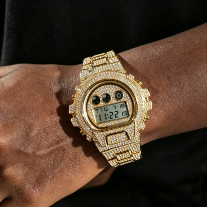 Moissanite Luxury Fashion Electronic Watch with Full Setting