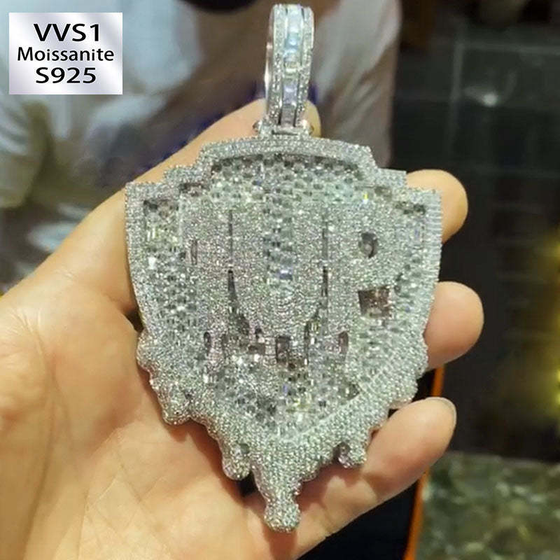 Moissanite 1UP Droplet T-Shaped Diamond Pendant