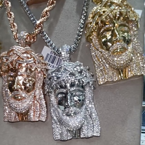 Moissanite Exquisite Luxury Jesus Figure Pendant Chain Set