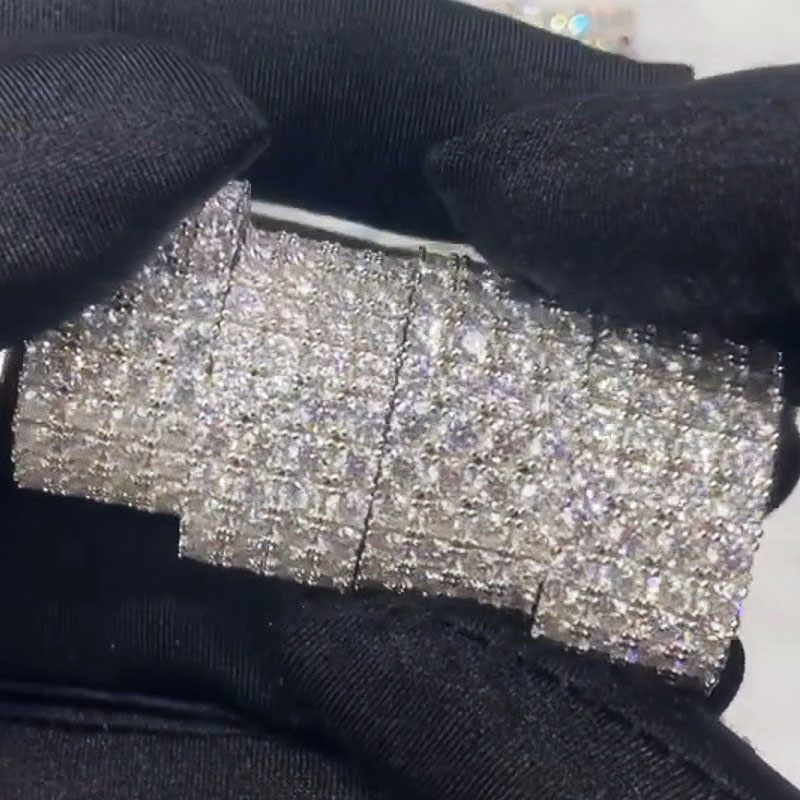 Moissanite Four Row Diamond Luxury Ring