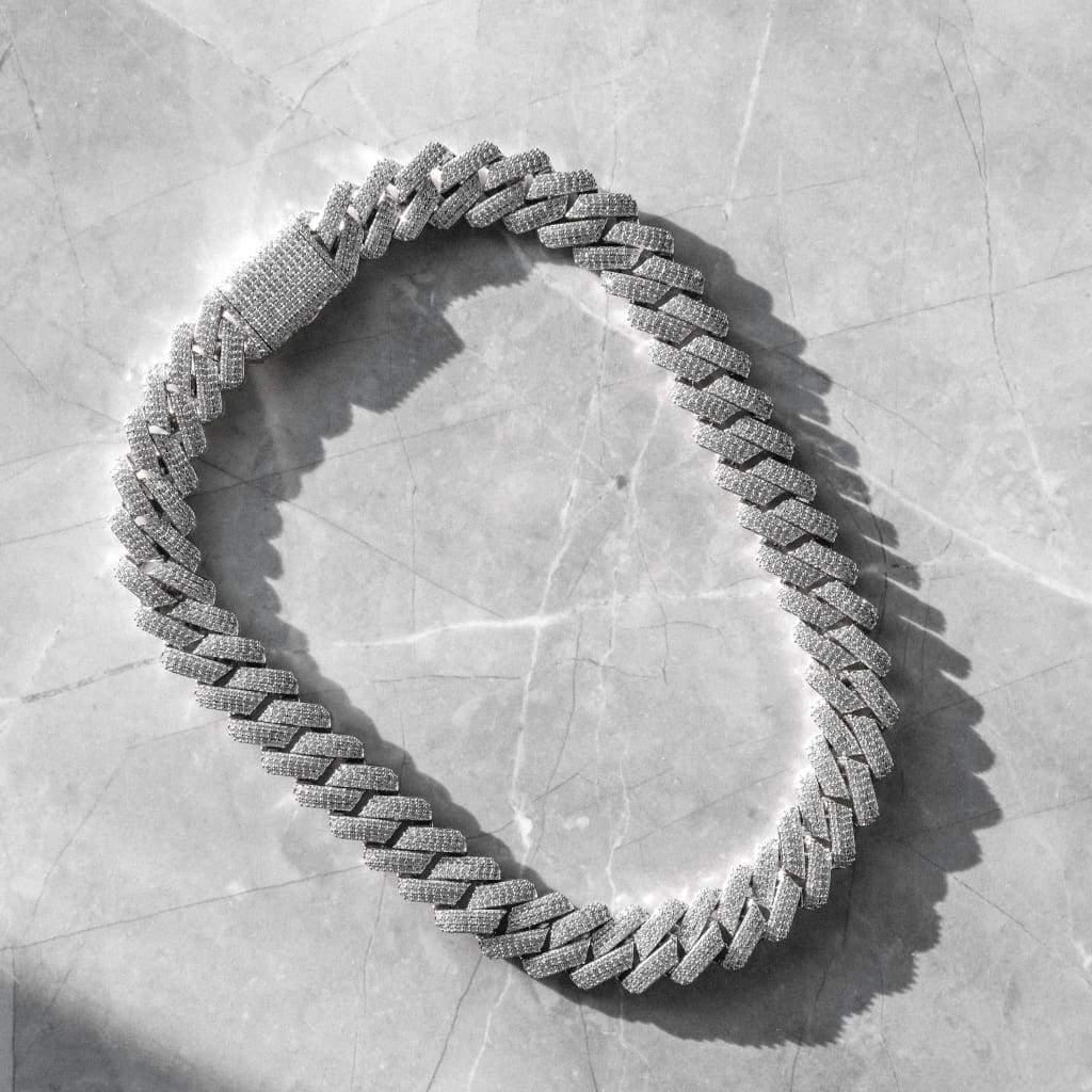 20mm Ice Out Miami Moissanite Diamond Chain In White Gold