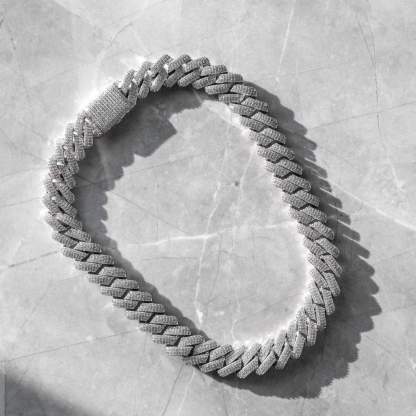 20mm Ice Out Miami Moissanite Diamond Chain In White Gold