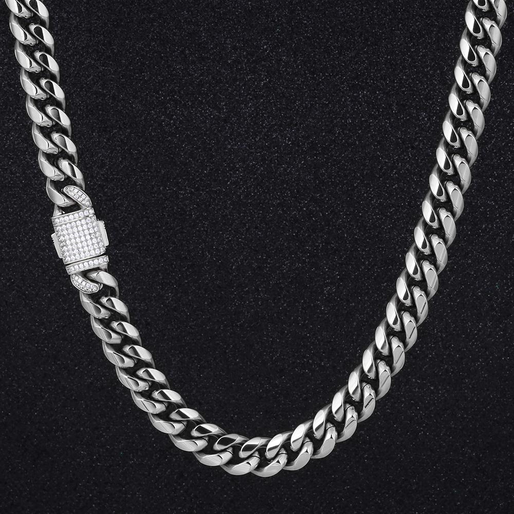 12mm Diamond Clasp Miami Cuban Link Chain KRKC