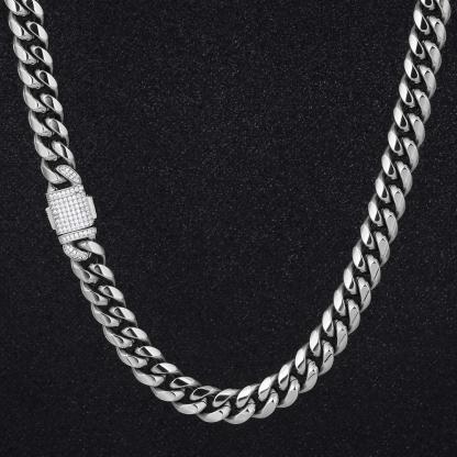 12mm Diamond Clasp Miami Cuban Link Chain KRKC