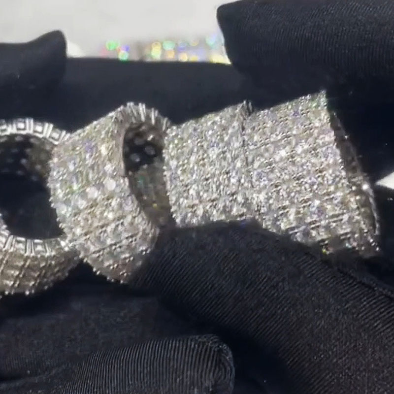 Moissanite Four Row Diamond Luxury Ring