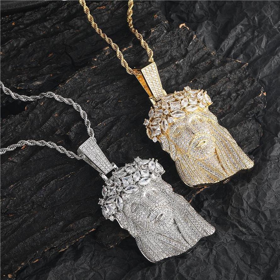 Jesus Moissanite Pendant Cuban Chain Set