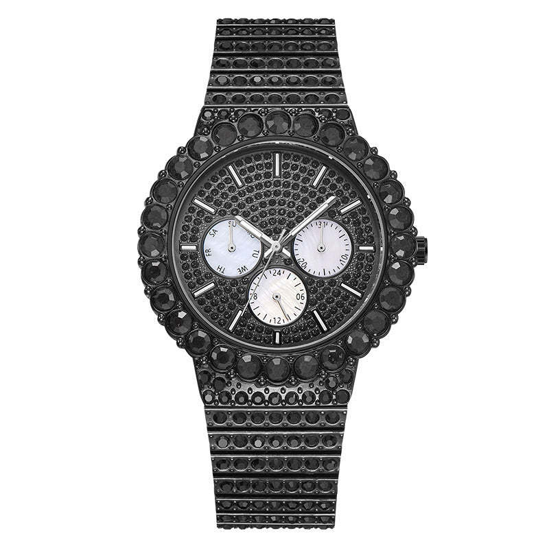 Iced Round Cut White Dial Luminous Men's Watch