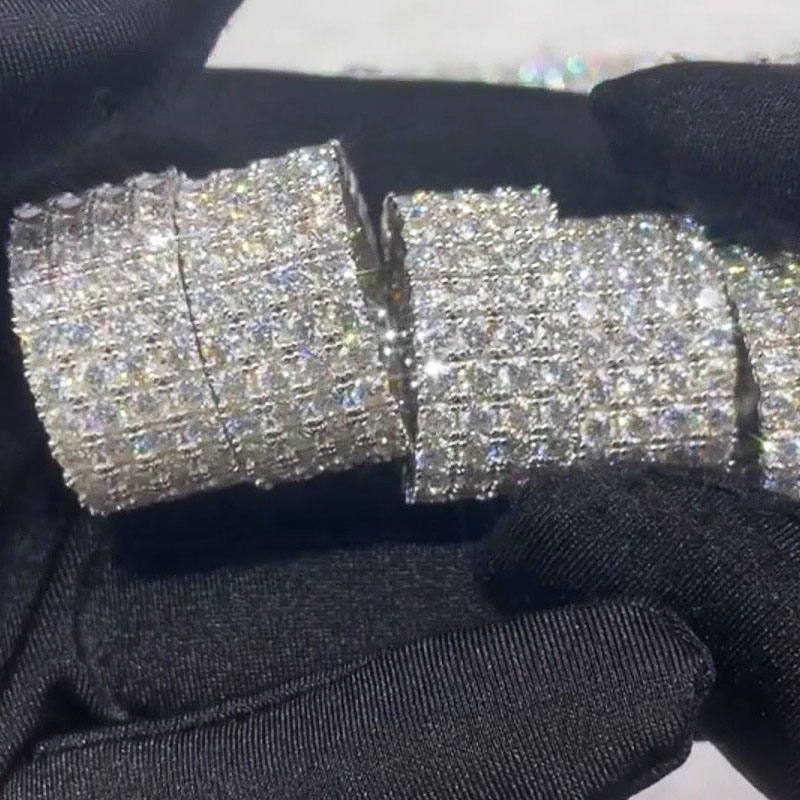 Moissanite Four Row Diamond Luxury Ring