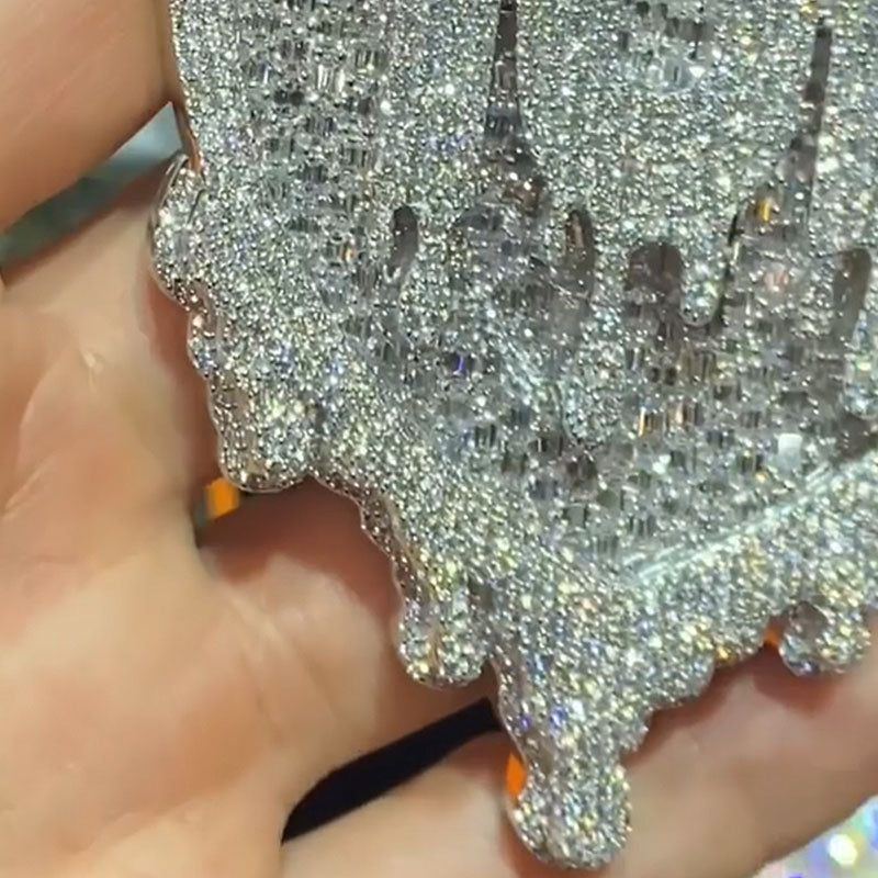 Moissanite 1UP Droplet T-Shaped Diamond Pendant