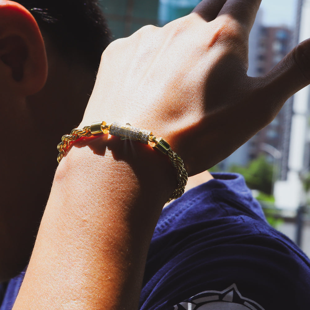 6mm Moissanite Iced Out Clasp Rope Bracelet for Men's