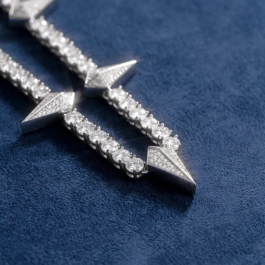 S925 Moissanite Panther Tennis Chain