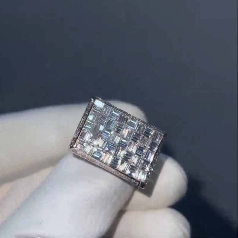 Criss Crossing Square Moissanite Ring