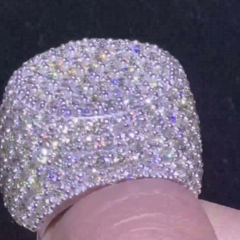 Moissanite Three-dimensional Oval Diamond Ring