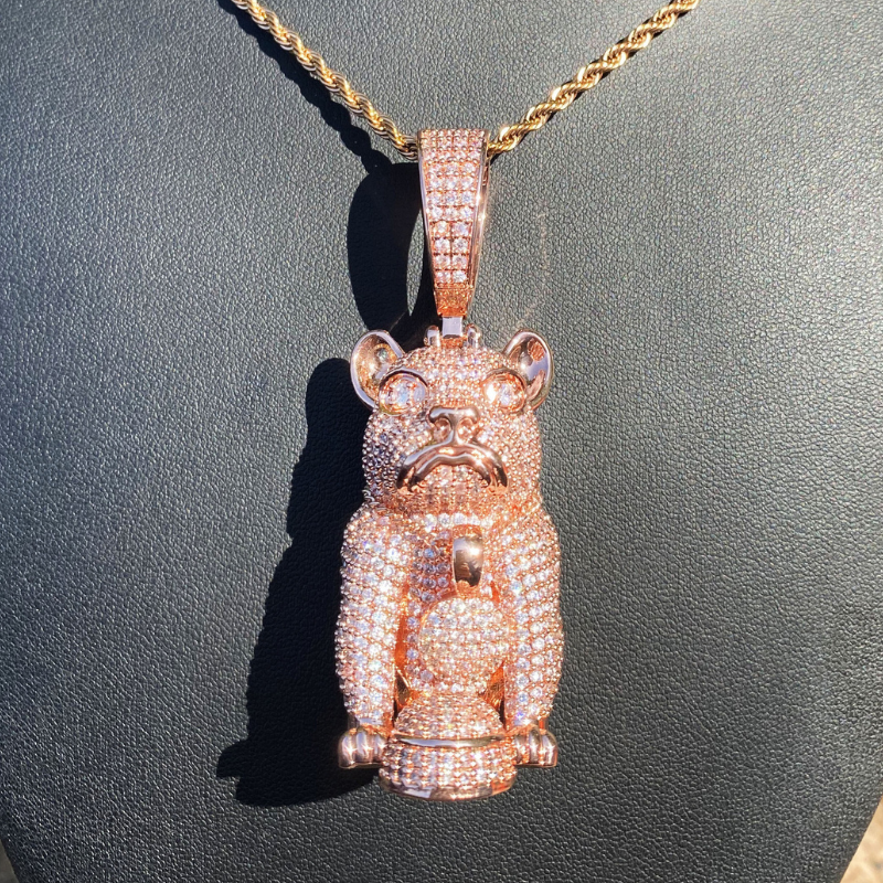 Moissanite Hip-Hop Three-Dimensional Leopard Pendant