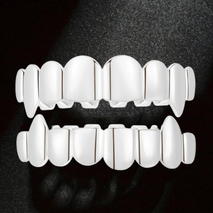 Hip Hop 8-tooth Sharp Tiger Teeth 24K Gold-plated Grillz