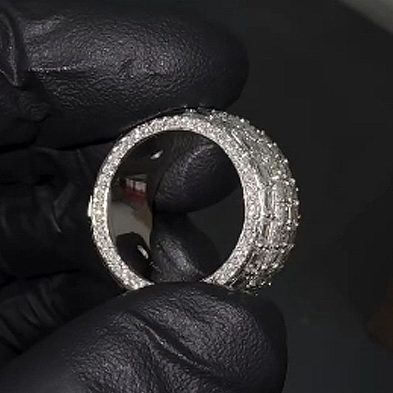 Moissanite Luxury Four-row Diamond Ring