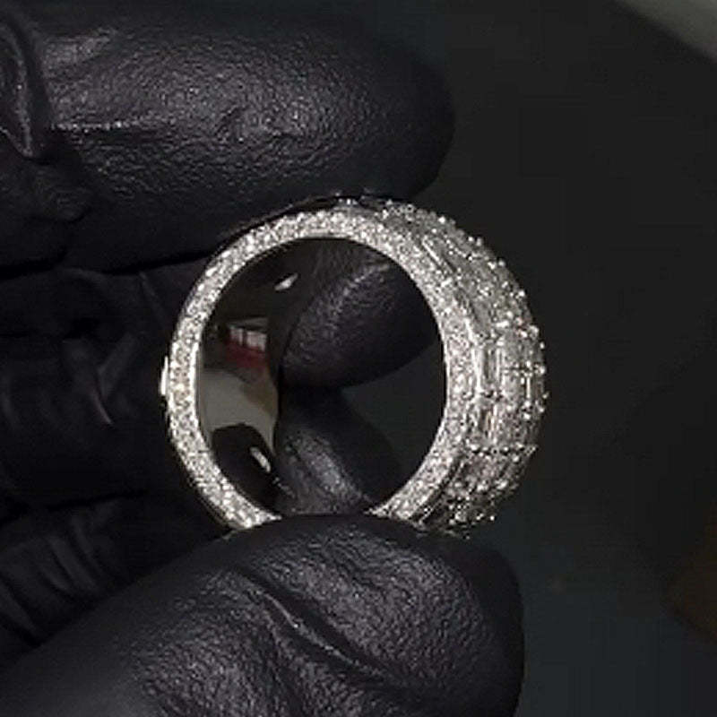 Moissanite Luxury Four-row Diamond Ring