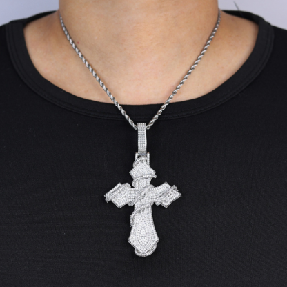 Moissanite Thorn Cross Pendant