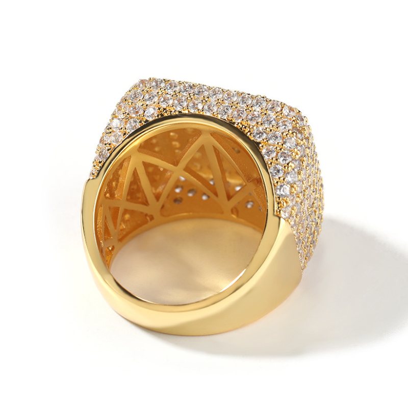 Moissanite Hip Hop Vintage Big Square Ring