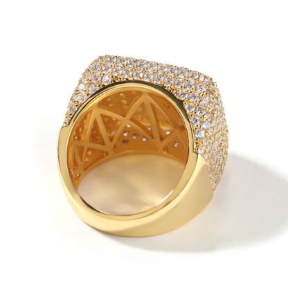 Moissanite Hip Hop Vintage Big Square Ring