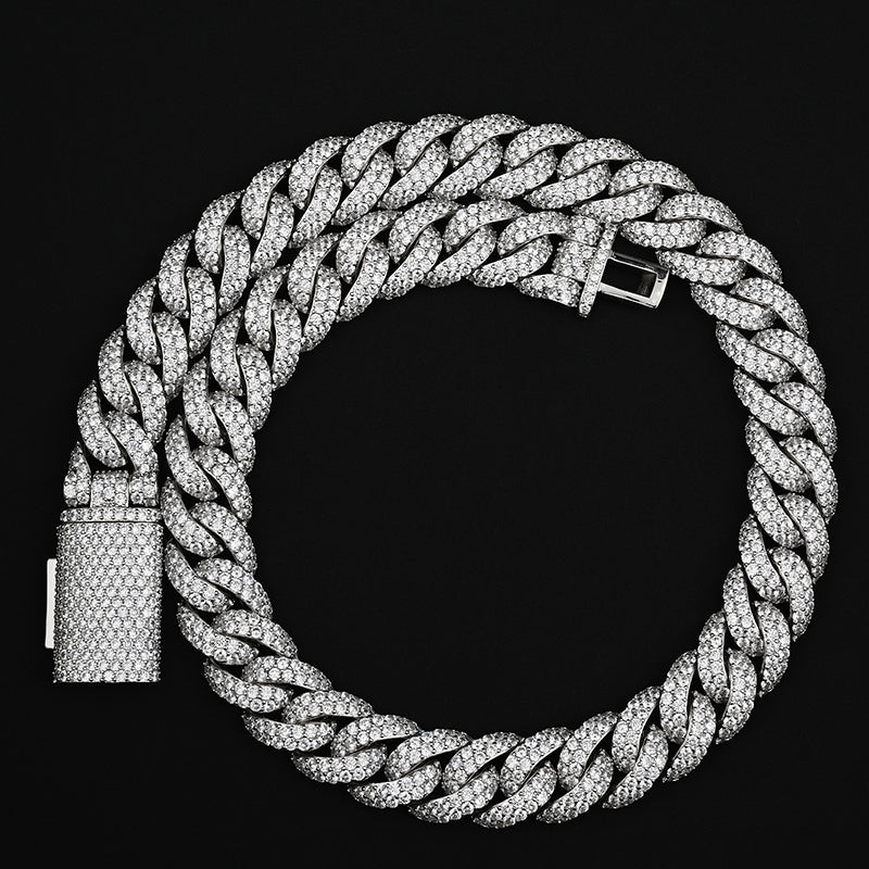 20mm Moissanite Hip-Hop Double-Row Heavy Cuban Chain