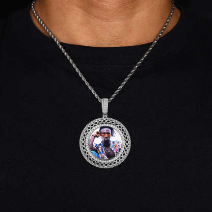 Moissanite hip-hop full diamond custom photo pendant