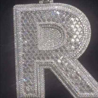 S925 Moissanite Letter R Pendant